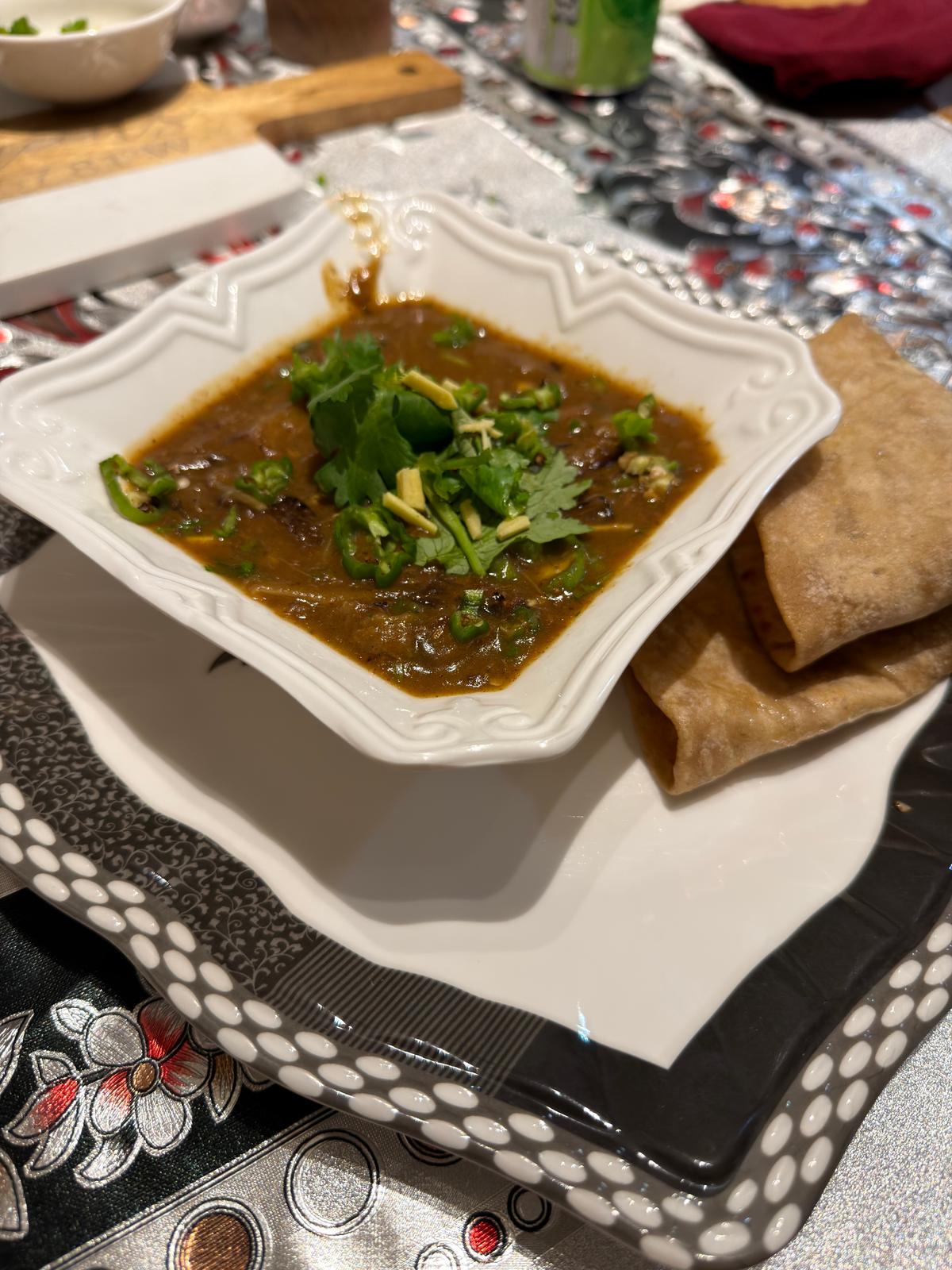Beef Handi served in traditional cookware